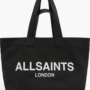 All Saints Logo Black Canvas Tote